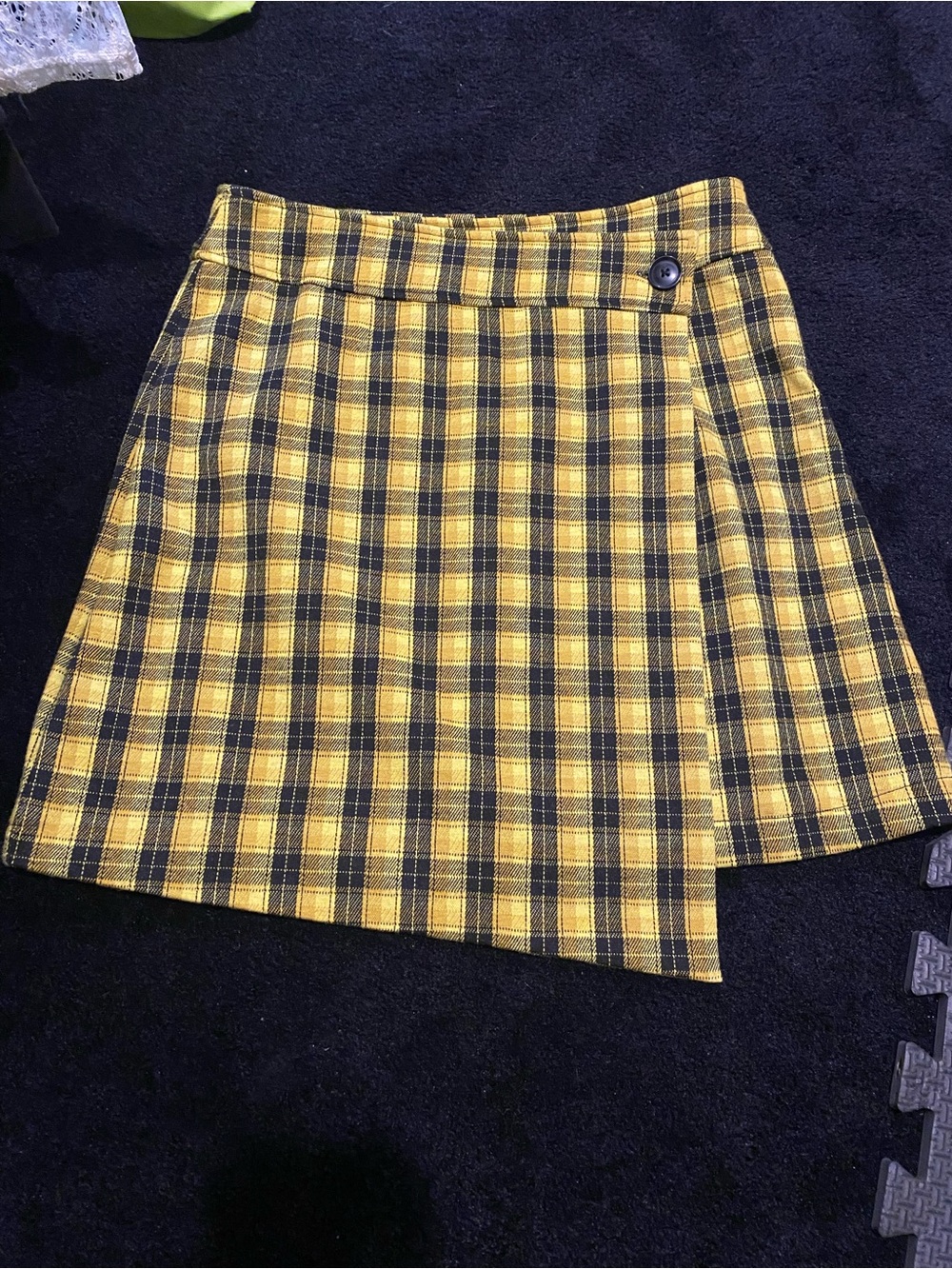 Joe Fresh “Clueless” Yellow Plaid Asymmetrical Wrap Skirt